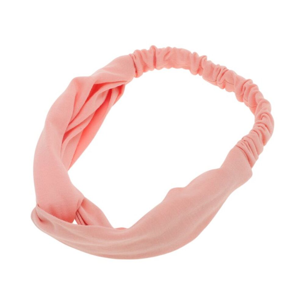 Simple Solid Elastic Cross Headwrap Dark Pink
